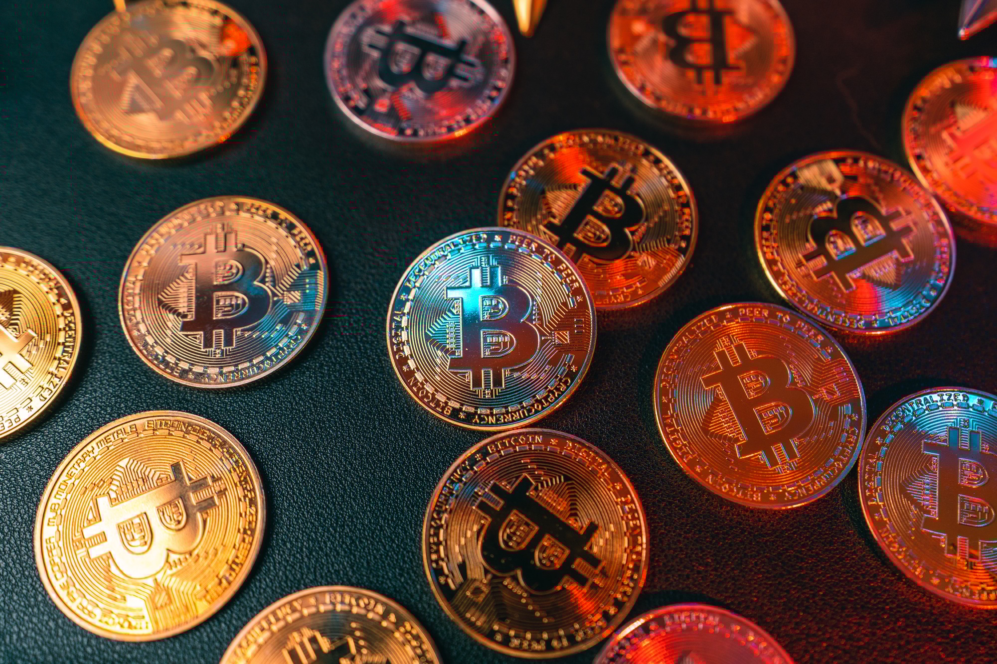 Bitcoin on a home computer chart and money and investment
